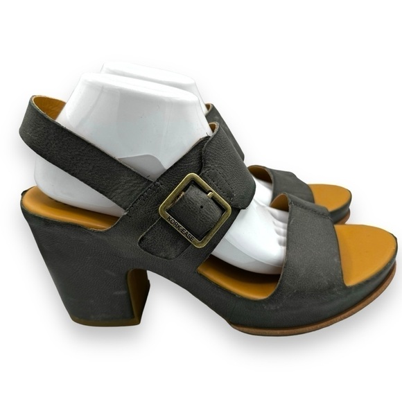 Kork-Ease San Carlos Distressed Slingback Platform Sandals, Dark Grey, Size 11 - Picture 3 of 15